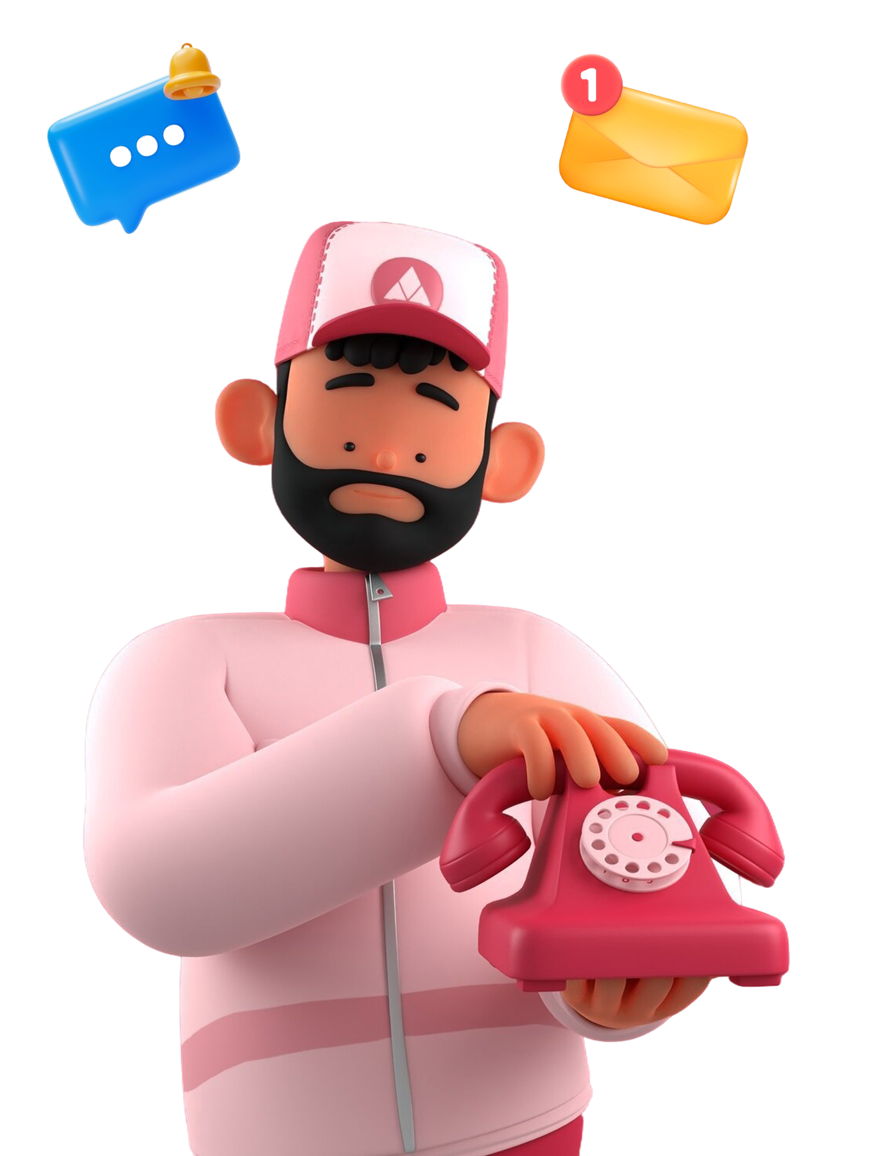 3D character on a phone